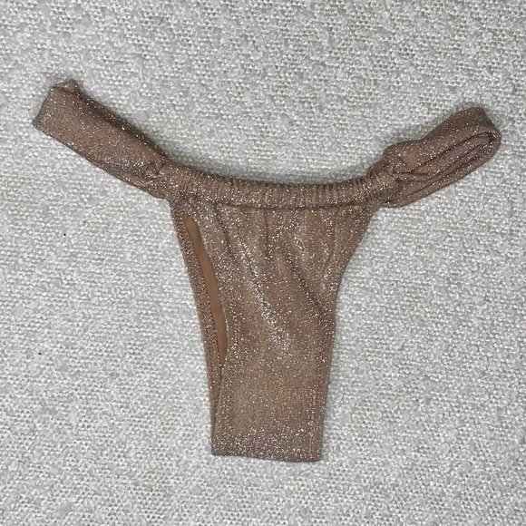 Skims Glitter Swim Ruched Bikini Tanga - Sienna - Picture 5 of 5